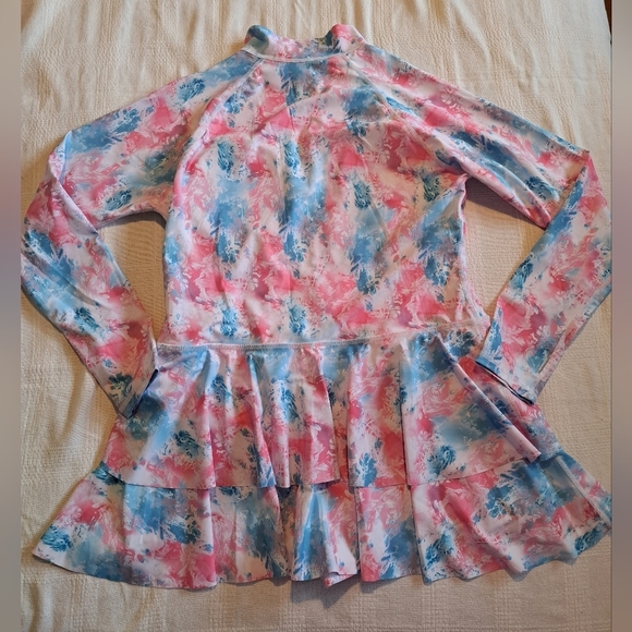 Uniquebella women's XL swimsuit rashguard, bra inserts, 1/2 Zip - Picture 9 of 11